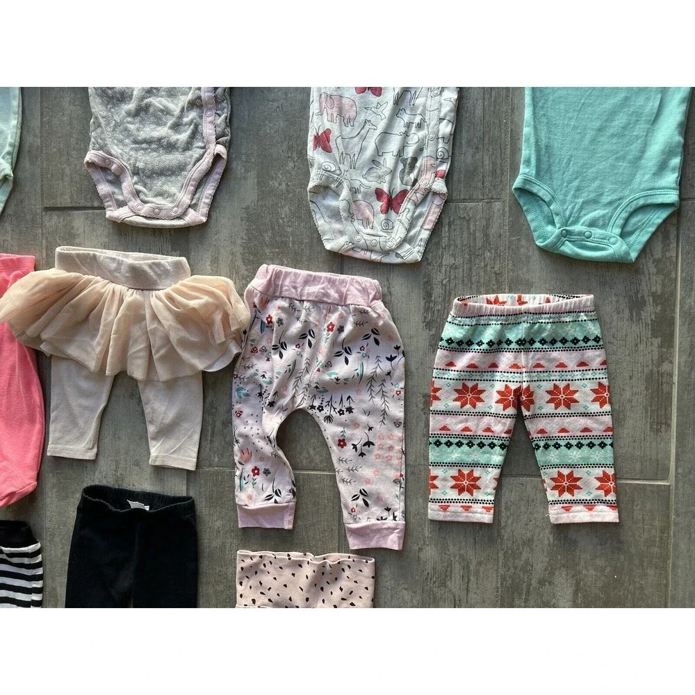 Baby Girl HUGE LOT Outfit Sets Mix & Match Wardrobe 16 Piece Pants Bodysuits 3m